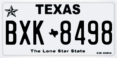 TX license plate BXK8498