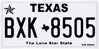 TX license plate BXK8505