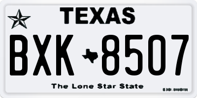 TX license plate BXK8507