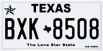 TX license plate BXK8508