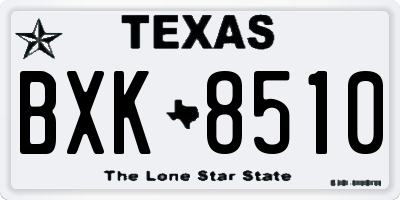 TX license plate BXK8510