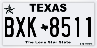 TX license plate BXK8511