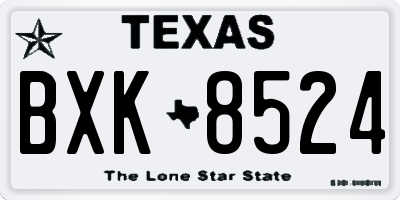 TX license plate BXK8524