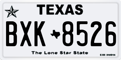 TX license plate BXK8526