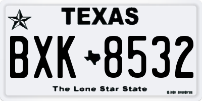 TX license plate BXK8532