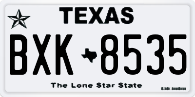 TX license plate BXK8535