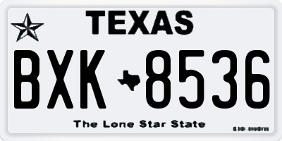 TX license plate BXK8536