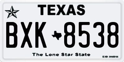 TX license plate BXK8538