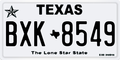 TX license plate BXK8549