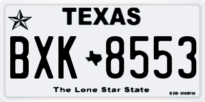 TX license plate BXK8553