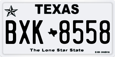 TX license plate BXK8558