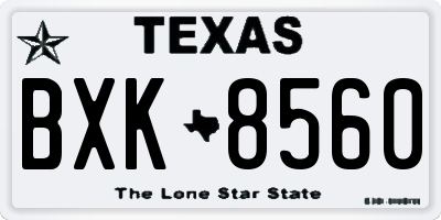 TX license plate BXK8560