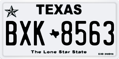 TX license plate BXK8563