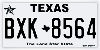 TX license plate BXK8564