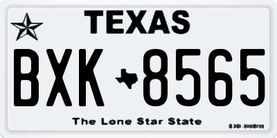TX license plate BXK8565