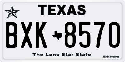 TX license plate BXK8570