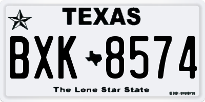 TX license plate BXK8574