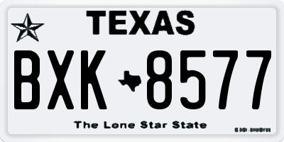 TX license plate BXK8577