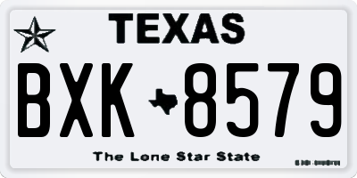 TX license plate BXK8579