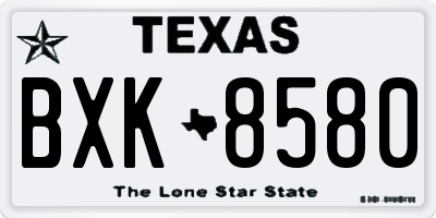 TX license plate BXK8580
