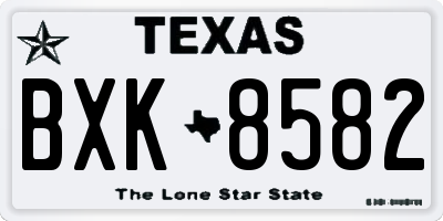TX license plate BXK8582