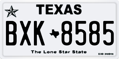 TX license plate BXK8585