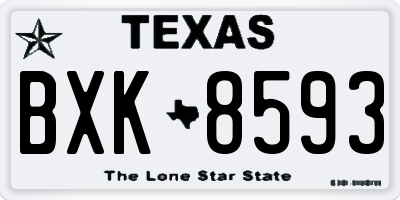 TX license plate BXK8593