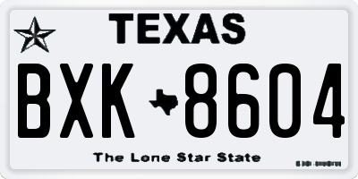 TX license plate BXK8604