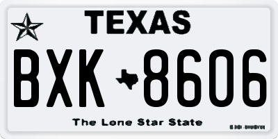 TX license plate BXK8606