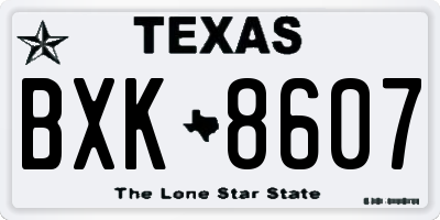 TX license plate BXK8607