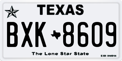 TX license plate BXK8609