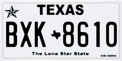 TX license plate BXK8610