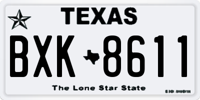 TX license plate BXK8611