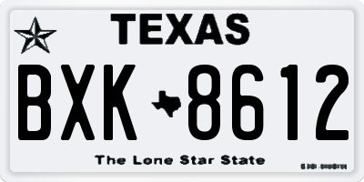 TX license plate BXK8612