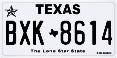 TX license plate BXK8614