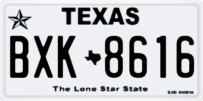 TX license plate BXK8616