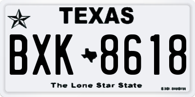 TX license plate BXK8618