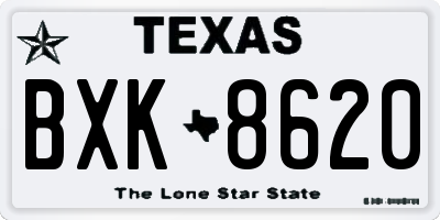 TX license plate BXK8620