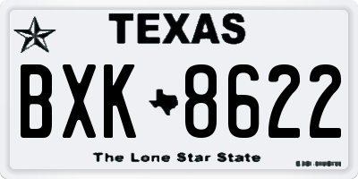TX license plate BXK8622