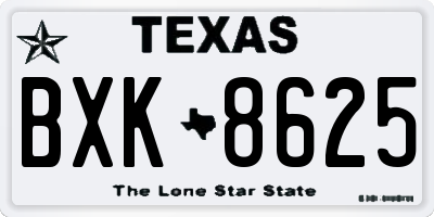 TX license plate BXK8625