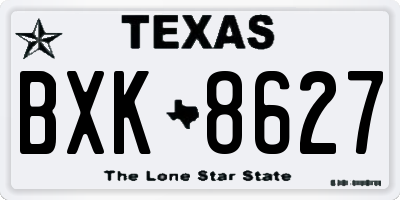 TX license plate BXK8627