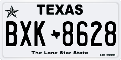 TX license plate BXK8628