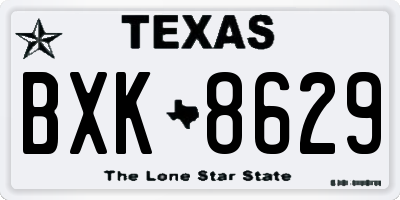TX license plate BXK8629