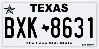 TX license plate BXK8631