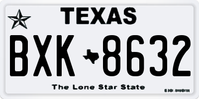 TX license plate BXK8632