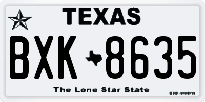 TX license plate BXK8635