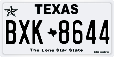 TX license plate BXK8644