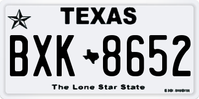 TX license plate BXK8652