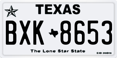 TX license plate BXK8653