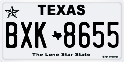 TX license plate BXK8655